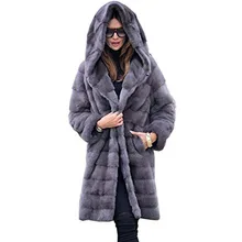 Winter new long Fur Coat Women solid color loose plush hooded Coat imitation Fur Jacket High quality warm Teddy Coat Female L62