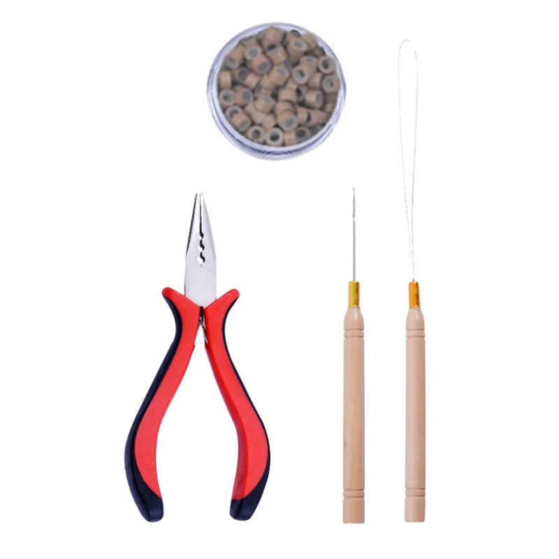 HOT-4Pcs/лот 3 отверстия плоскогубцы кольцо прядей для наращивания волос для Тип я острым/наконечник и Перья для волос наращивание волос, инструмент для стильных волос Exte