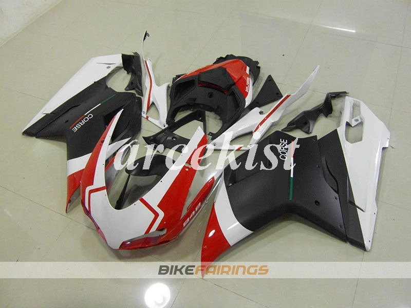 ABS полный обтекатель комплект подходит для DUCATI 848 evo 1098 1198 1098S 2007 2008 2009 2010 2011 2012 набор черный