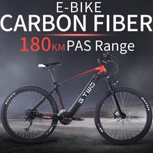 2021 New Carbon Fiber Electric Mountain Bike 350W 500W Brushless Motor Shimano 27S Shimano Hydraulic Brake Color LCD Display