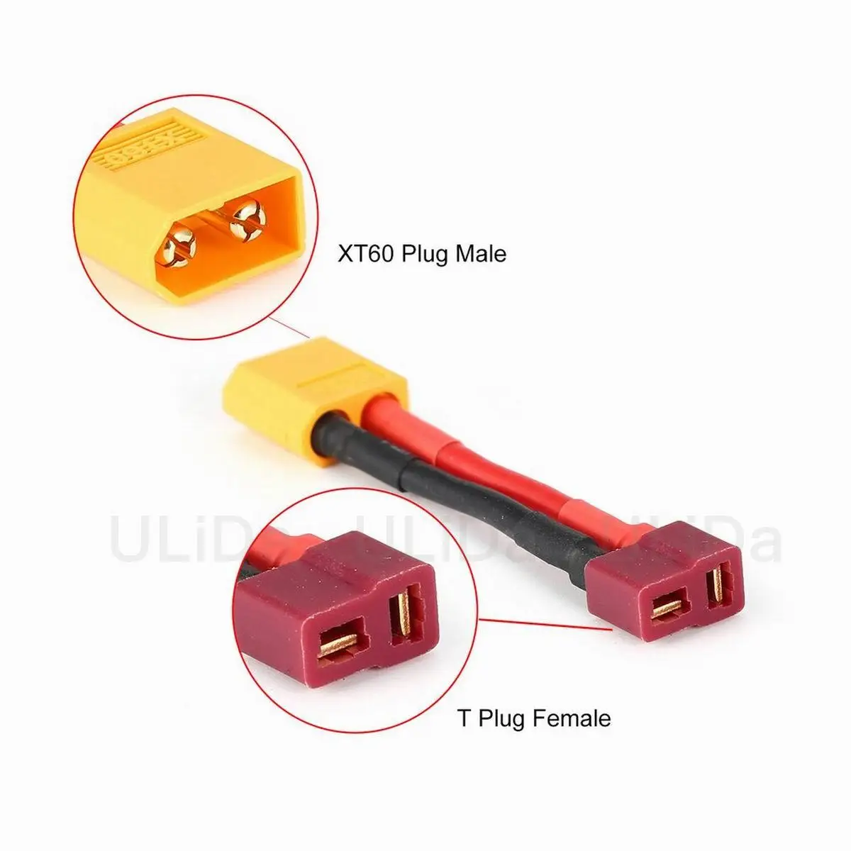 

RC XT60 Female to Deans T Plug Female Connector Adapter Converter /w 14AWG Cable