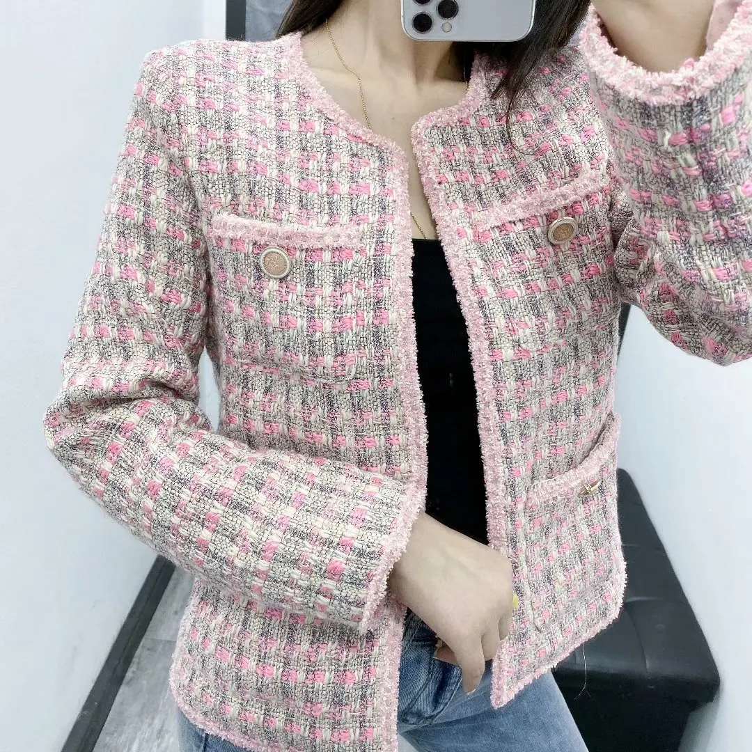 

F6861-Korean-style WOMEN'S Wear 2019 Spring And Autumn New Style Graceful Retro Tweed Suit Jacket Women's