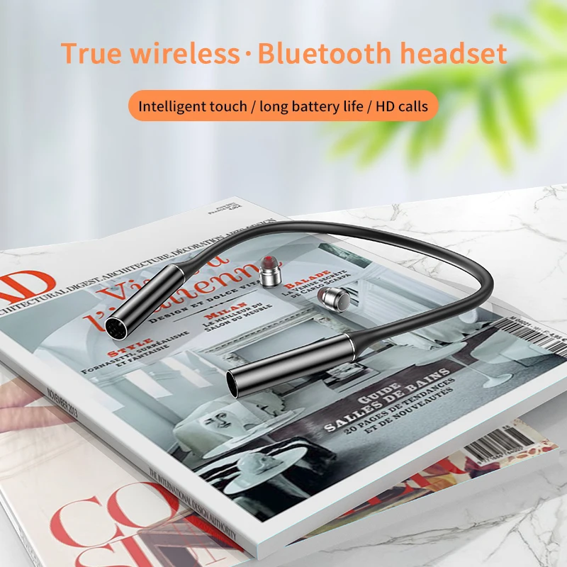 Wireless Headset Bluetooth 5.1 9D Stereo Sports Earbuds Noise Cancellation Waterproof Touch ControlWith Mic Sport Earphone