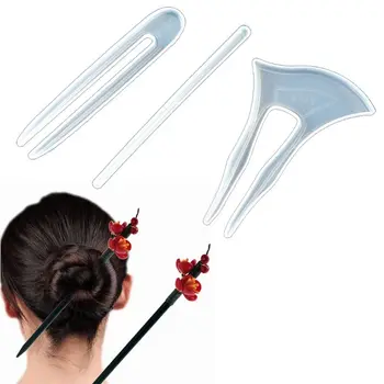 

3Pcs DIY Classical Hairpin Silicone Mold Hair Sticks Jewelry Making Resin Craft