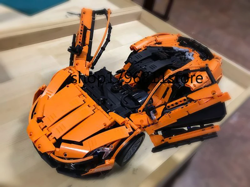 13090 3431 шт. Technic Series P1 оранжевый комплект гоночных автомобилей приложение RC строительные блоки Мальчики Девочки Дети моделирование