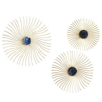 

3 Pcs/set American Stereo Wall Luxury Wrought Copper Sun Flower Crafts Decor Wall Ornament Wall Hanging Mural Accessories R2733