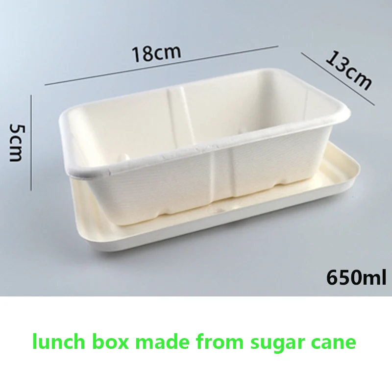 ZEQIU Disposable degradable wheat straw sugarcane environmentally friendly compost lunch box 650ml750ml950ml1000ml - Цвет: 650ml 30sets