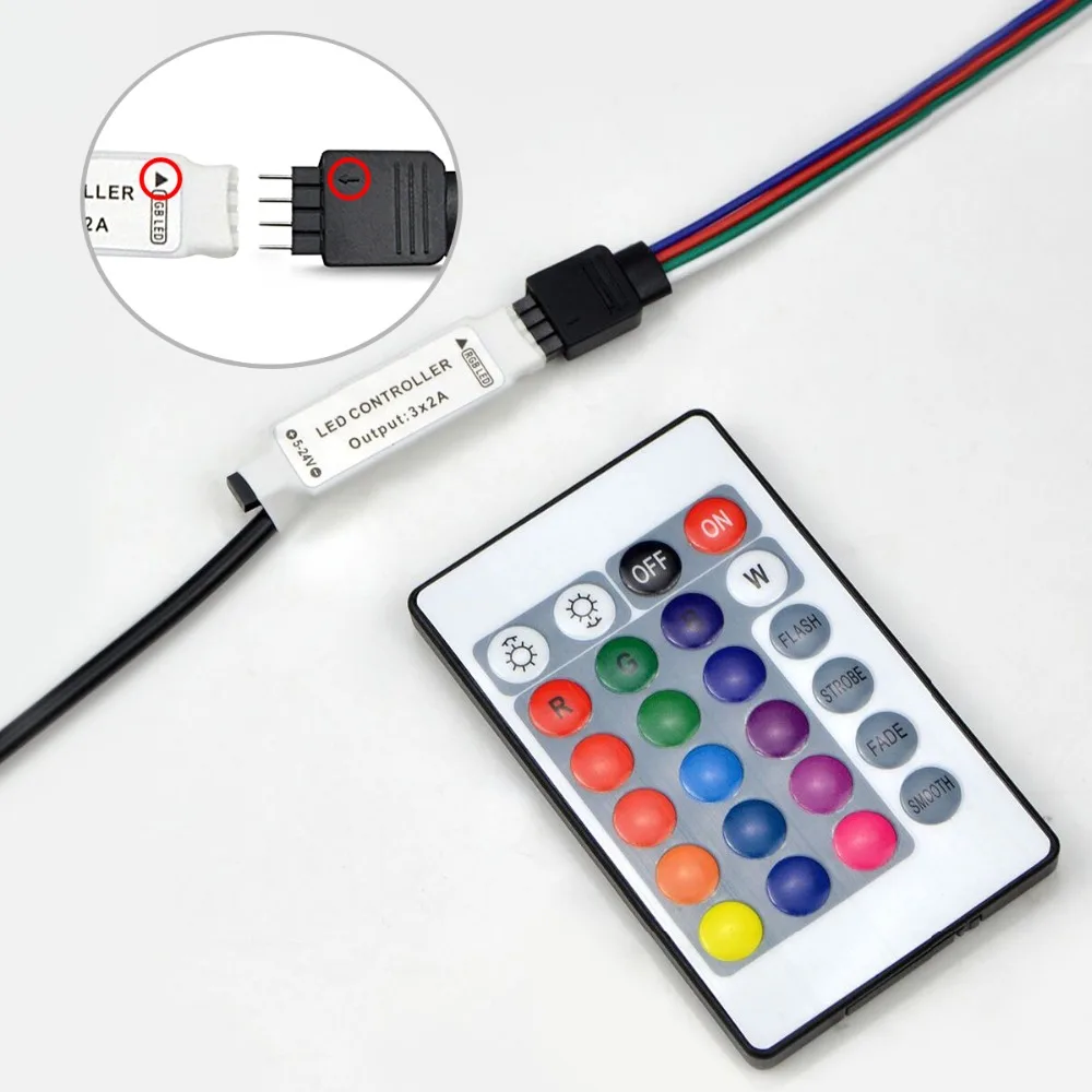 Светодиодный ленты 5 вольт rgb-контроллер USB ИК RF пульт дистанционного управления 3 ключа 17 ключ с 24-мя клавишами удаленный беспроводной контроллер 5В питание от USB светодиодный полосы света