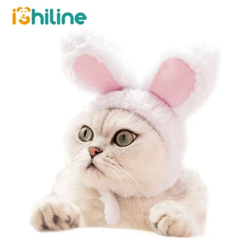 

Funny Pet Dog Cat Cap Costume Warm Rabbit Hat New Year Party Christmas Cosplay Accessories Photo Props Headwear