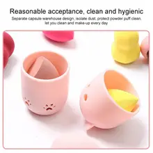 Портативный косметический слоеный капсульный чехол в форме кота силиконовый держатель спонжа для макияжа