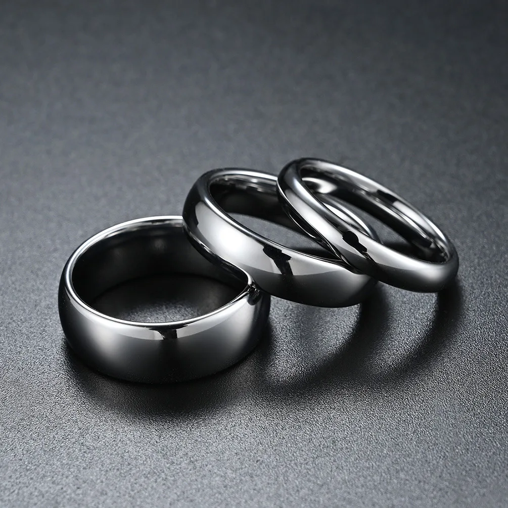 Tanio Prosty styl mody gładkie stalowe pierścienie ze stali nierdzewnej