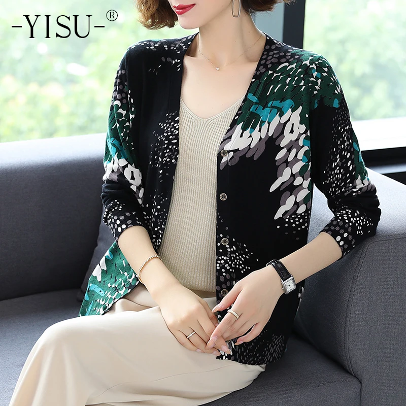 womens printed cardigans