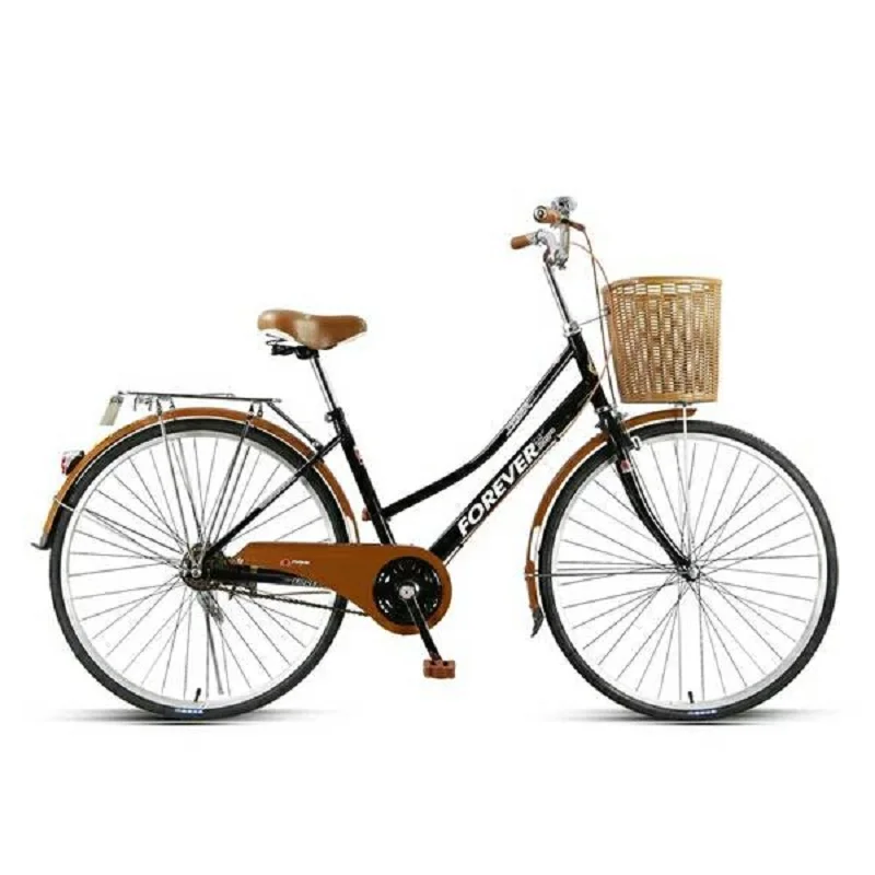Perfect Road and Mountain Bicycle  24 /26 Inch Double Disc Brake Steel Tire Random Delivery Single Bent Frame Seeding Basket Gift New 2