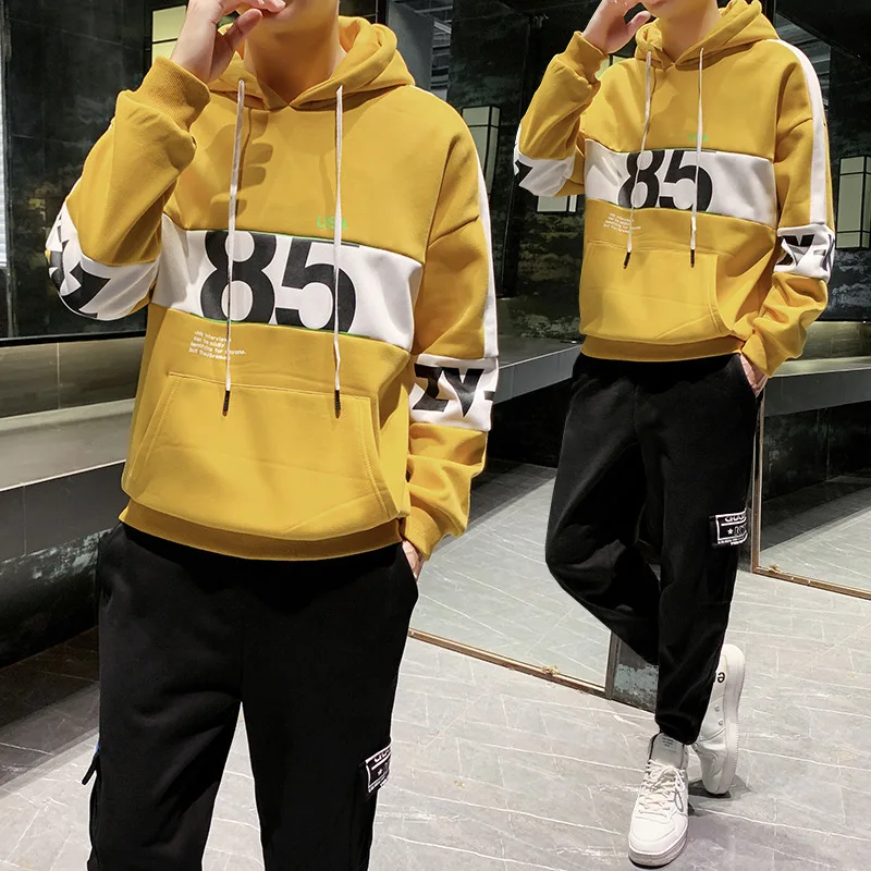 

2019 Autumn And Winter New Style Men Leisure Set Brushed And Thick Warm Hoodie Casual Pants Two-Piece Set