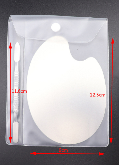 Steel Makeup Mixer Nail Art Polish Mixing Plate Foundation Eyeshadow Eye Shadow Mixer Palette with Spatula Rod