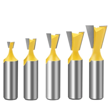 

5PCS 1/2 Handle Dovetail Woodworking Milling Cutter Carving Dovetail Drill Bit