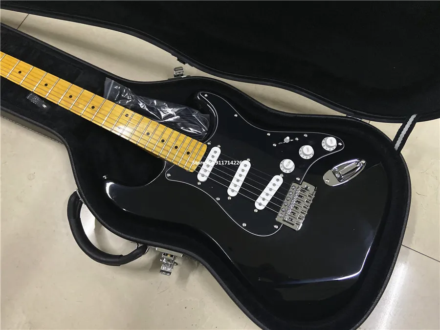Electric Guitar Black White Pickup Guitar Neck