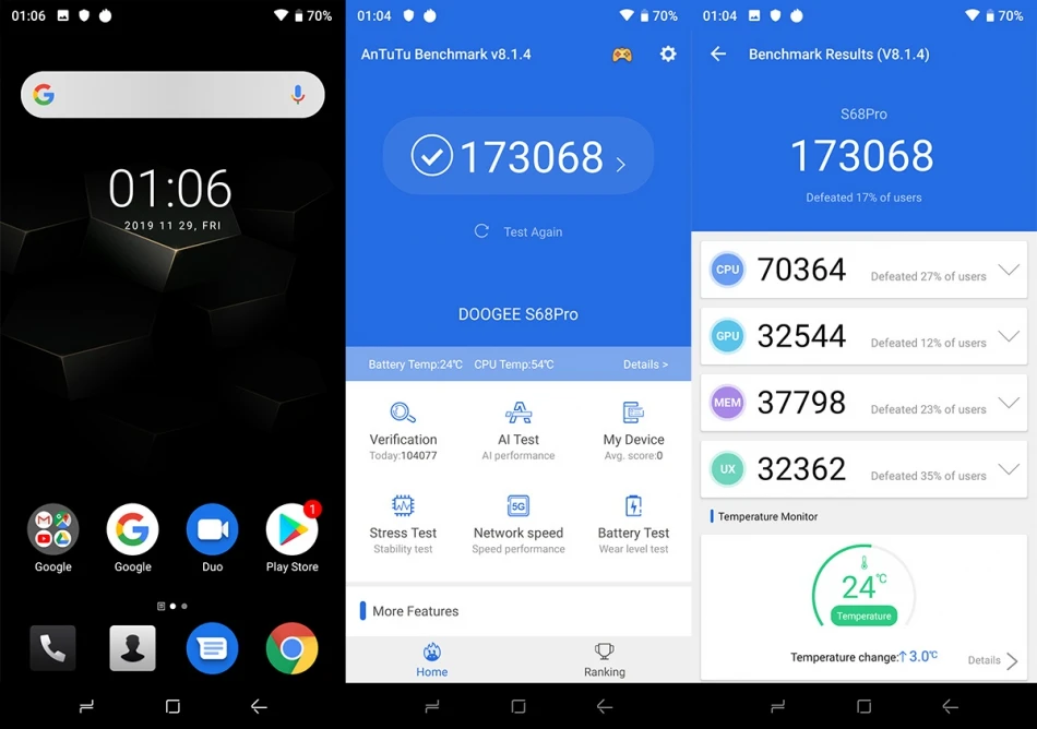 Doogee S68 Pro IP68 прочный телефон 5,8" ips дисплей Helio P70 Восьмиядерный 6 ГБ 128 ГБ 21 Мп+ 8 Мп+ 8 Мп 6300 мАч отпечаток пальца/NFC Смартфон