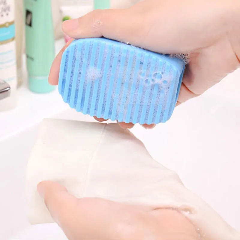 Candy Color Silicone Mini Washboard 1pc Laundry Wash Board Handheld Scrubbing Brush Non-slip Small Washboards laundry board