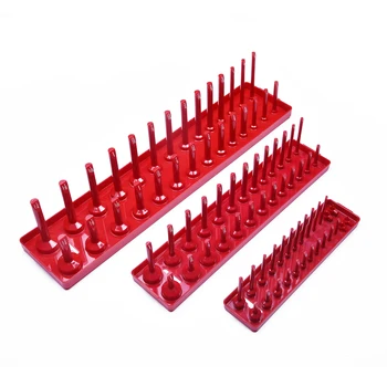 

6Pcs Lot 1/4 3/8 1/2 Metric Socket Rack Storage Drive Rail Tray Holder Use I#