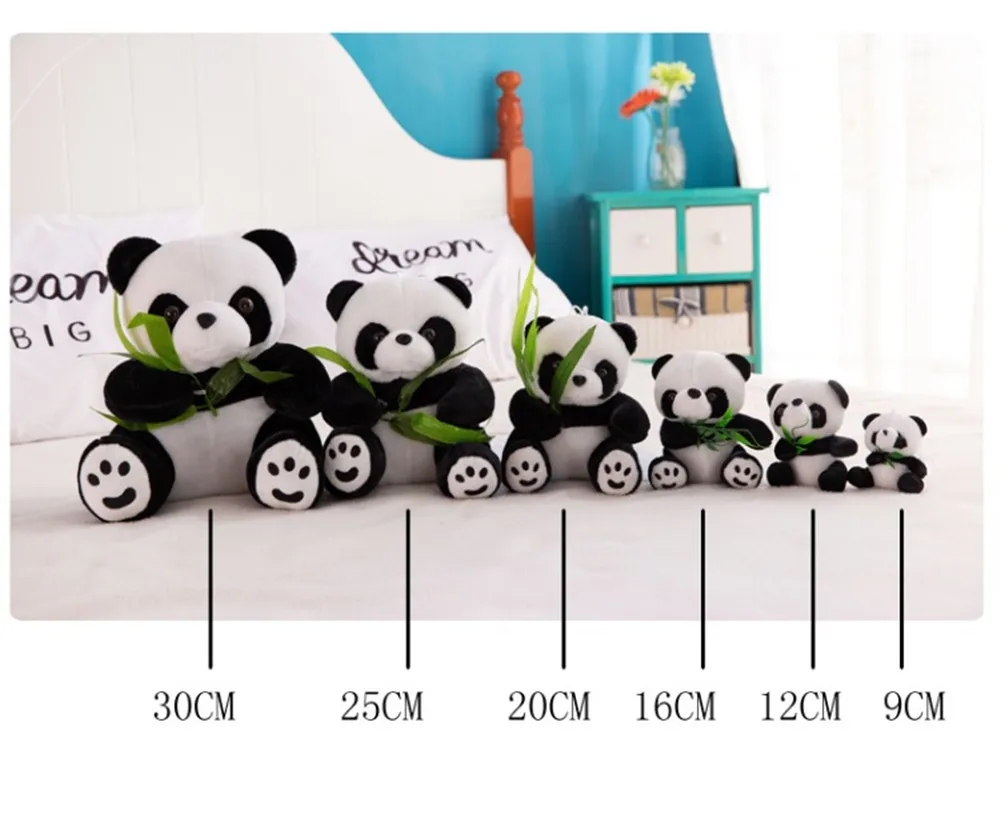 Милая панда, игрушка для моделирования, Мультяшные животные, плюшевые игрушки, куклы, подарки на день рождения, яркая забавная панда, листья бамбука, плюшевые игрушки, мягкая панда