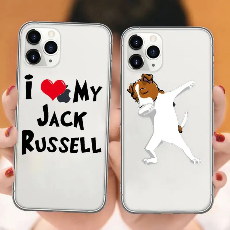 

Cute Animal Jack Russell Terrier Dog Phone Case Transparent soft For iphone 5 5s 5c se 6 6s 7 8 11 12 plus mini x xs xr pro max