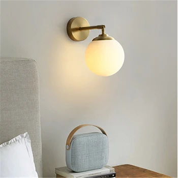 

Nordic Wall Light Copper Bedroom Bedside Lamp Simple Modern Simple Balcony Aisle Lamp Creative Living Room Wall Light