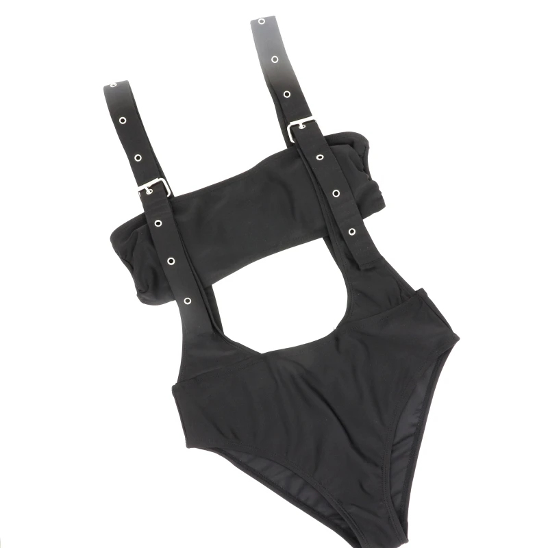 Rivet_black_one_piece_swimsuit_2019_Sexy_bodysuit_belt_hollow_out_swimwear_female_Push_up_bikini (3)