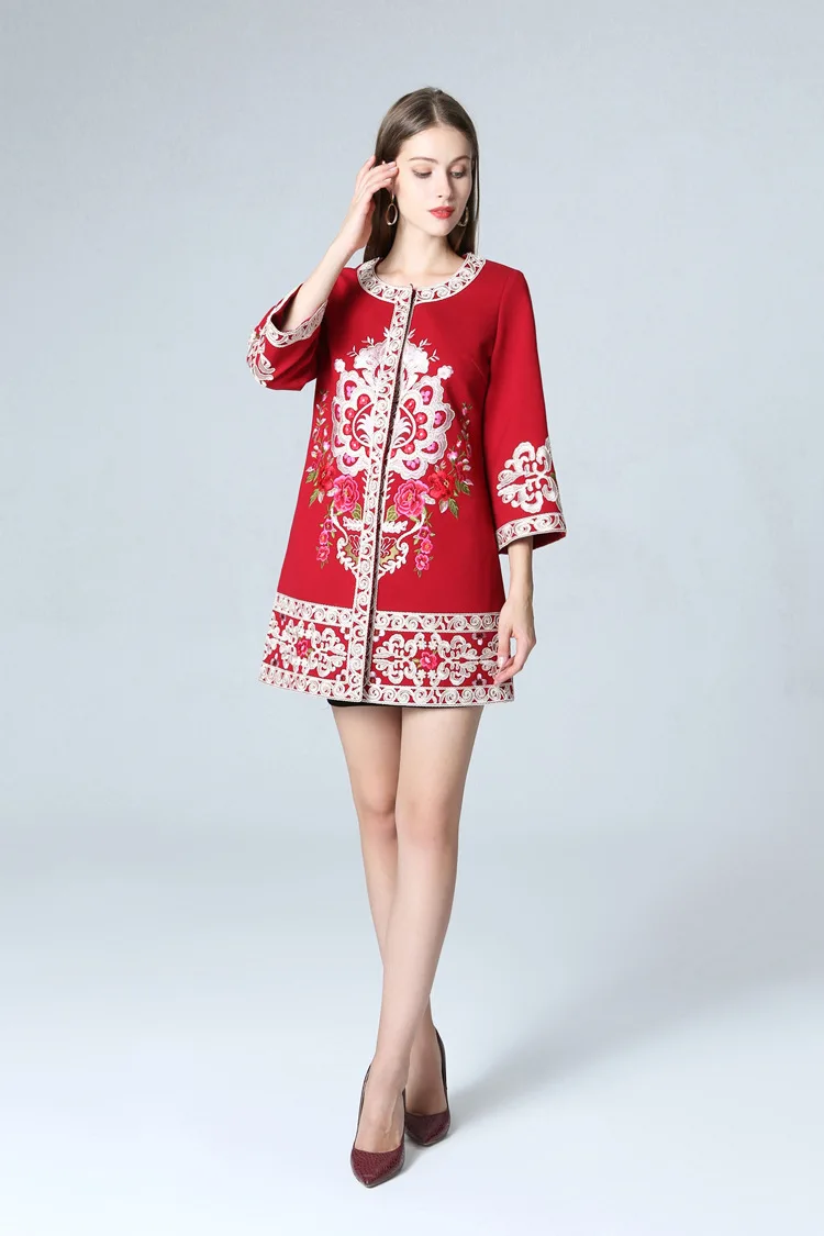 Autumn And Winter Thick Coat Machine Embroidery