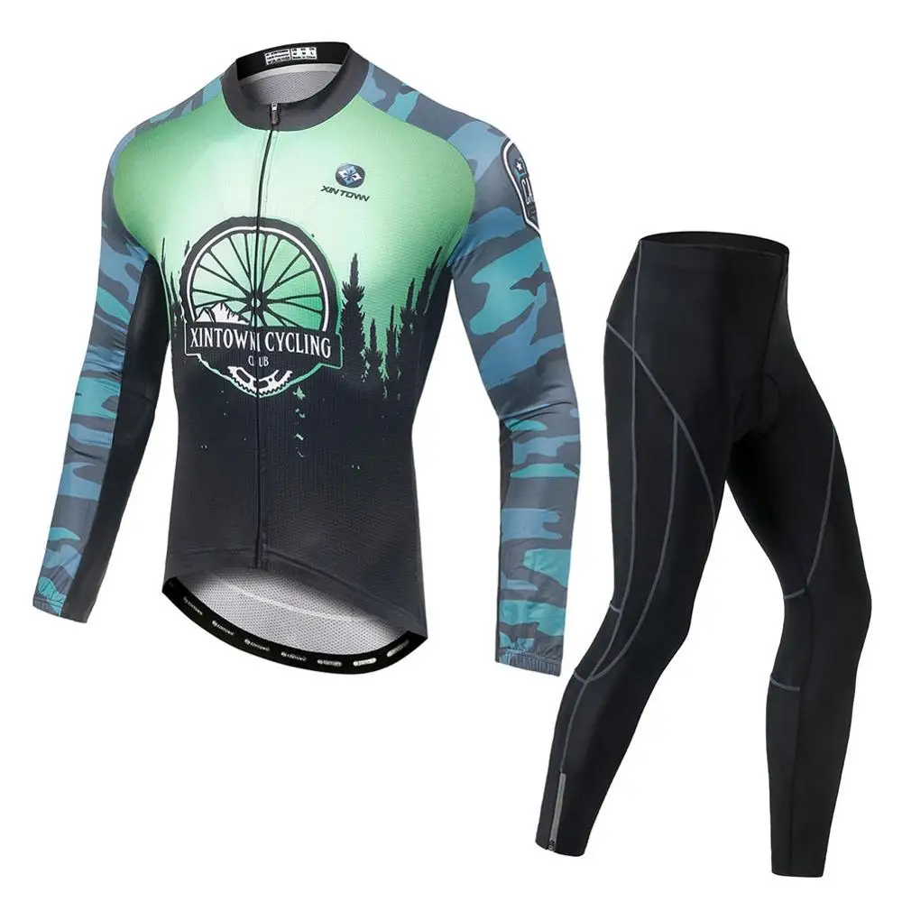 A Long Jersey Set Одежда для горного велосипеда, теплая одежда для езды на велосипеде, флисовая спортивная одежда с длинным рукавом, комплект из Джерси для велоспорта, Майо, Ropa Ciclismo - Цвет: A Long Jersey Set