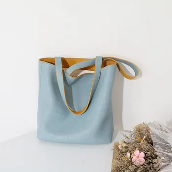 

Women Bag 2020 New Large Capacity Pu One-shoulder Holiday Travel Shopping Soft Tote Bag Casual Phone Pocket A394