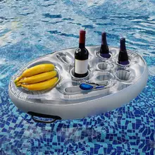 

Simple Useful Floating Beverage Salad Serving Tray PVC Float Bar Tray Safe to Use for Summer