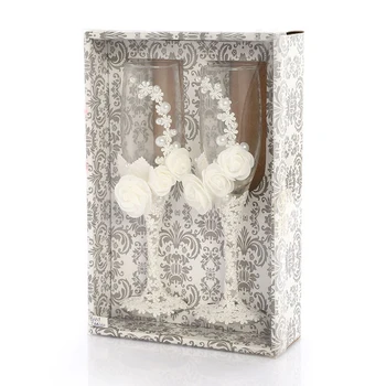 

2Pcs/Set Wedding Glasses Personalized Champagne Flutes Crystalline Party Gift Toasting Glass Goblet Anniversary