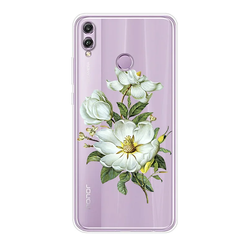Мягкий силиконовый чехол из ТПУ для Huawei Honor 8X с хрустальным принтом задняя крышка