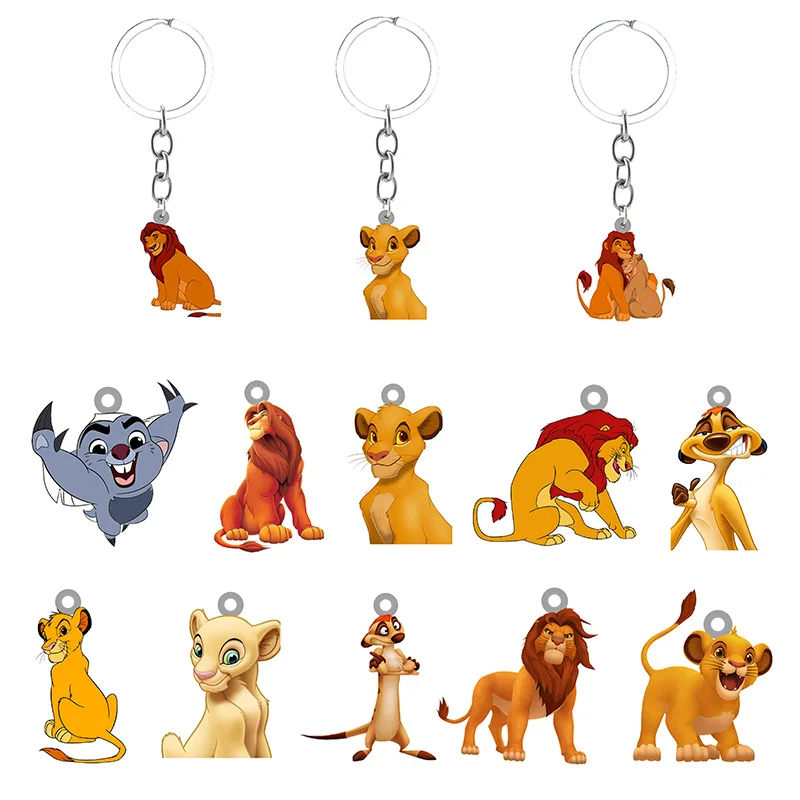 Disney Король Лев Симба аниме узор эпоксидный из смолы кольцо для ключей на Рюкзак