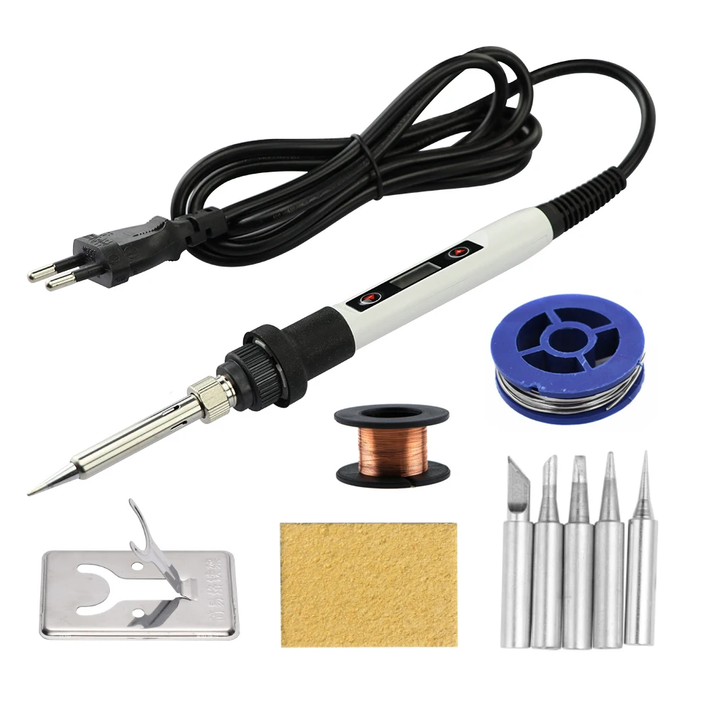 inverter welder Adjustable Temperature Electric Soldering Iron 80W 220V / 110V LCD Digital Display Welding Iron Tips Tin Repair Tools Kit electric soldering iron Welding Equipment