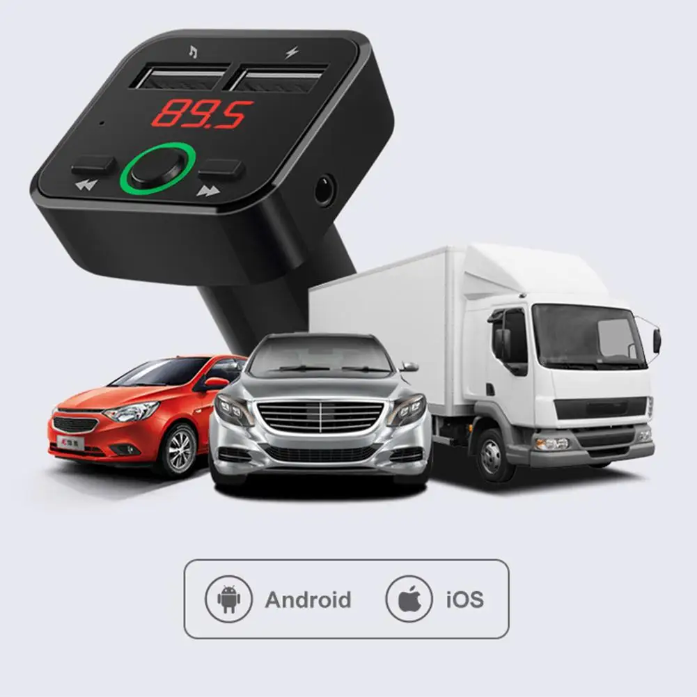 Mp3-плеер, автомобильный комплект громкой связи, fm-передатчик, Bluetooth 5,0, Автомобильный MP3-плеер, быстрое двойное зарядное устройство USB, адаптер питания