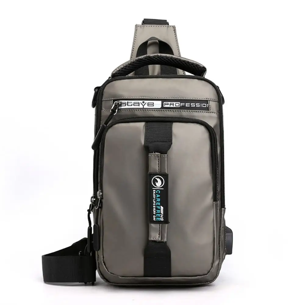 KH Многофункциональные сумки-Кроссбоди для мужчин, USBCharging ChestPack, Короткие походные мессенджеры, нагрудная сумка, водонепроницаемая большая сумка на плечо, мужская сумка - Цвет: KH
