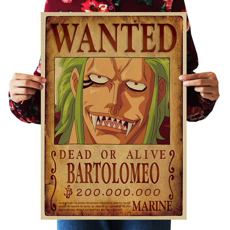 

[A1110] One Piece Rescind Bartolomeo Nostalgic Retro Kraftpaper Poster