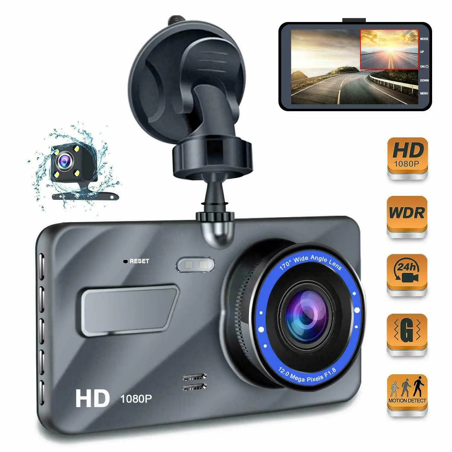 Full HD 1080P " ips автомобиль dvr приборная панель камера с инфракрасным ночным видением видео рекордер g-сенсор USB Dash Cam Автомобильный видеорегистратор s - Название цвета: Car Camera Recorder