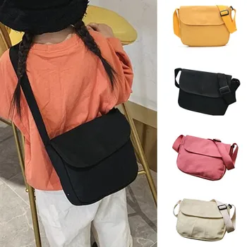 

Kids Solid Mini Messenger Bag Baby Girls Canvas Purse Coin Shoulder Crossbody Bags Accesorries