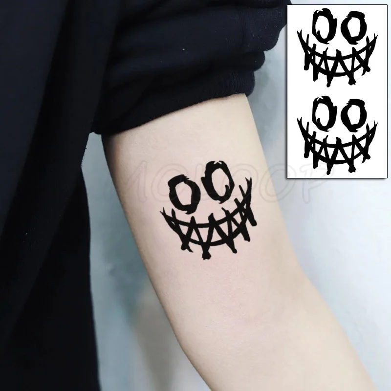 Tattoo Sticker Smile Face Anime Graffiti Geometric Element Body Art Makeup Waterproof Temporary Women and Men | Красота и здоровье