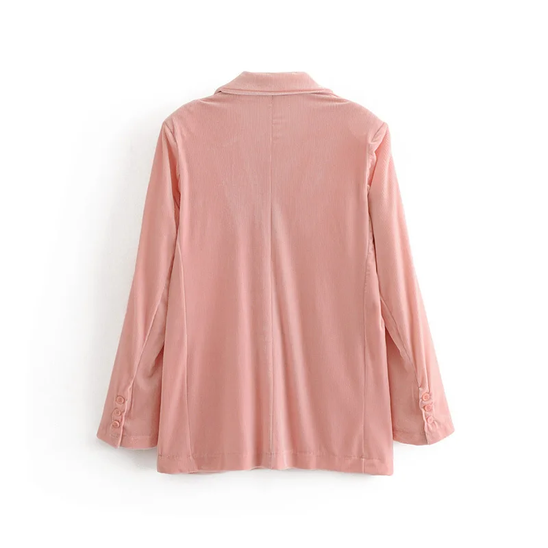 

2018 Autumn And Winter New Style Ozhouzhan WOMEN'S Dress Velvet One-Button Suit Coat Long-sleeved Upper Garment
