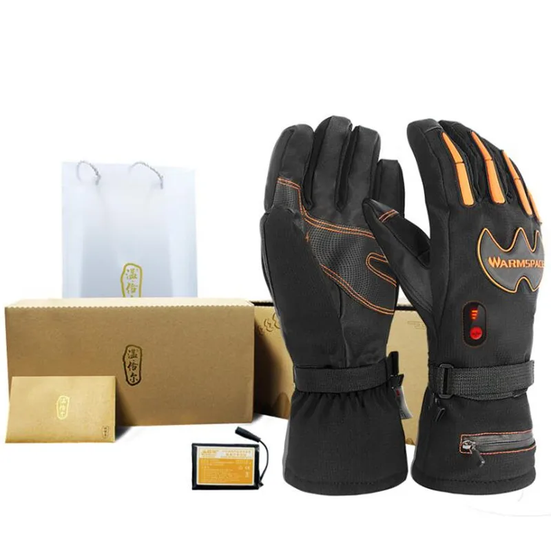 5600MAH Smart Electric Heat Gloves Ski Waterproof Lithium Battery Self Heating 5 Fingers&Hand Back Heated 3 Gear 4-8H
