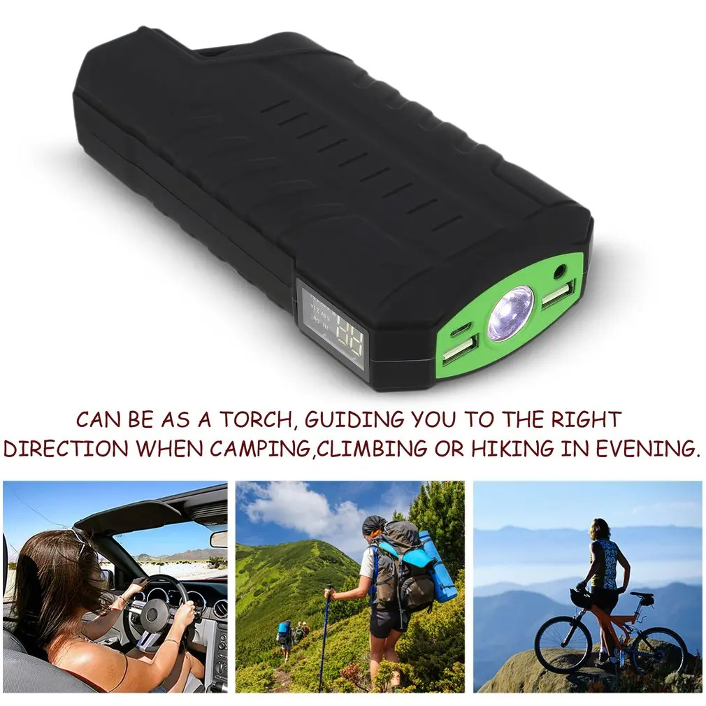 Ёмкость 12V 4 USB Портативный мини-автомобиль аварийный прыжок стартовый усилитель Зарядное устройство Мощность банка для аварийного автомобиля Зарядное устройство