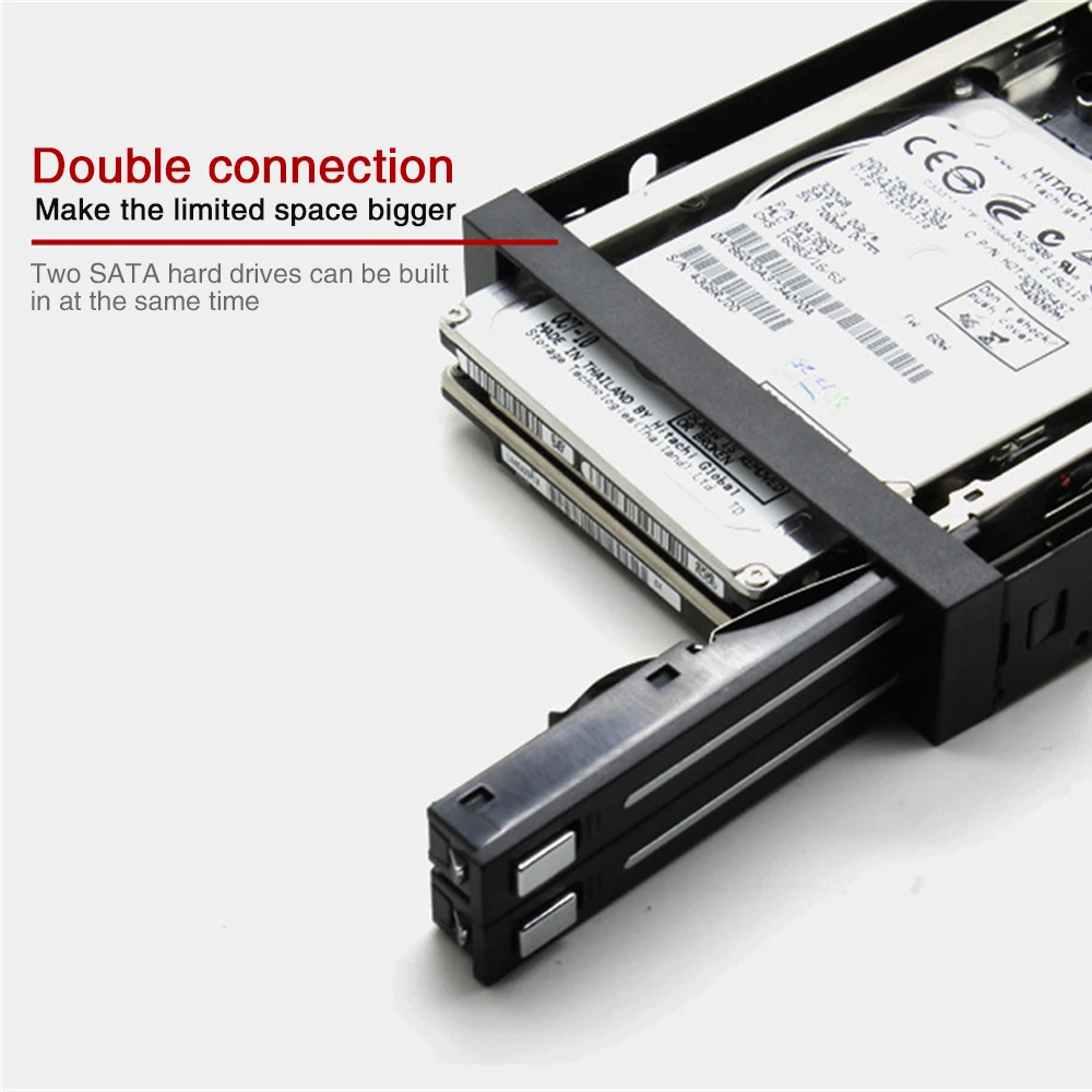  Doble Bahía 25 'pulgadas SATA III Disco Duro HDD y SSD bandeja Caddy interno móvil carcasa estación