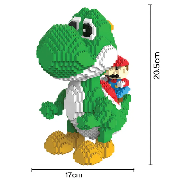 Tanie 2000 sztuk 9020 Yoshi mini klocki duży Model rozmiar Mario bloki Anime DIY budynku zabawki Juguetes aukcja zabawkowy Model prezenty dla dzieci