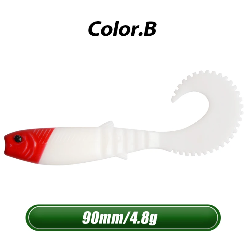 MEREDITH, 9 см, 4,8 г, 10 шт., 3D Shad, плавающая приманка для рыбалки, приманки, каннибал, изогнутый хвост, leurre, souple, искусственные приманки - Цвет: B 10pcs