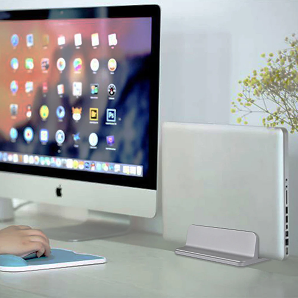  Vertical laptop stand 2 in 1 design desktop space saving bracket thickness adjustable computer stan