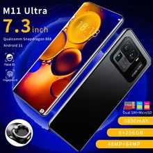 M11 Ultra – Smartphone réseau 5G, Version globale, téléphone portable, 6800mah, 16 go + 512 go, 7.3 pouces, Android 11.0, caméra